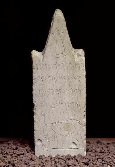 Votive Stela with an Elephant, from Carthage, 3rd-2nd Century BC by Punic